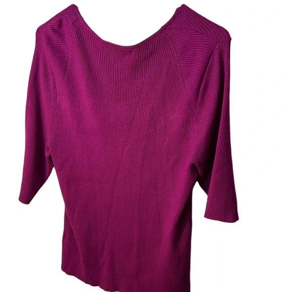 Addition Elle Pennington’s fuchsia Tie front 3/4 length sleeve sweater size 1X - Picture 7 of 7